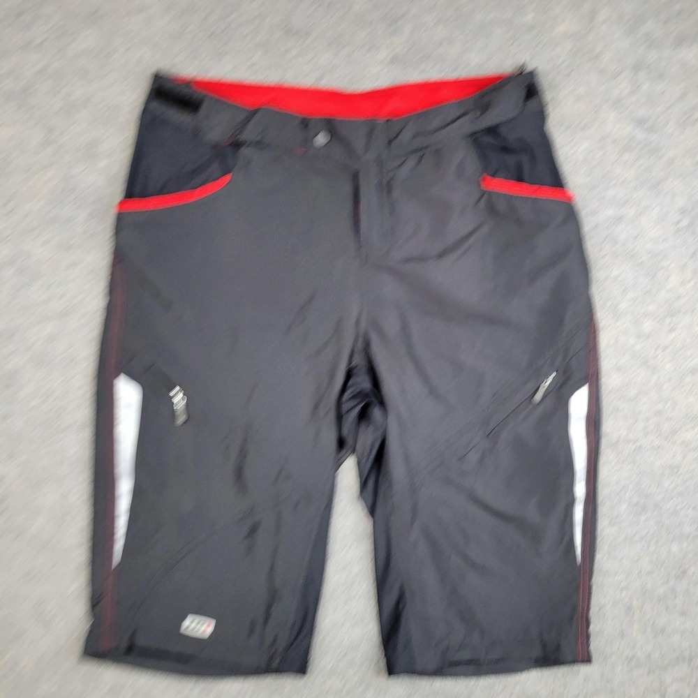 Garneau Shorts Womens XXL Black Cycling Biker Softshell Zip‎ Pockets Reflective